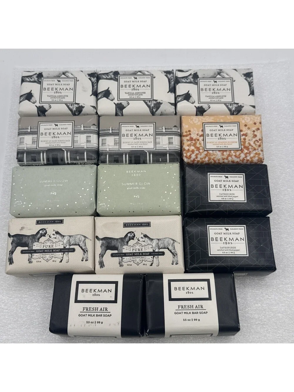 Lot Of 14 Beekman 1802 Goat Milk 3.5oz Palm Bar Soaps Vanilla, Davesforth…